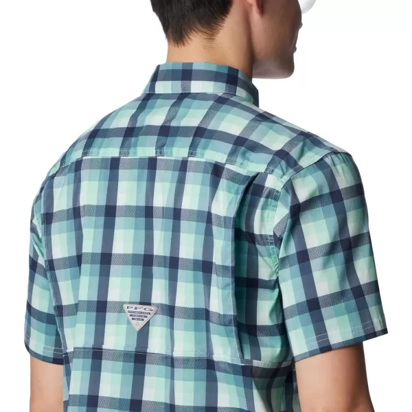 Columbia Mens Super Slack Tide ShirtTranquil Teal Mid Gingham