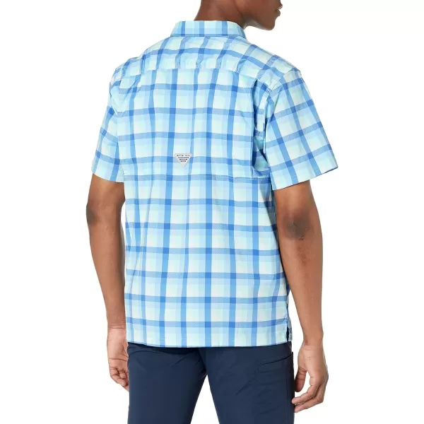 Columbia Mens Super Slack Tide ShirtVivid Blue Mid Gingham