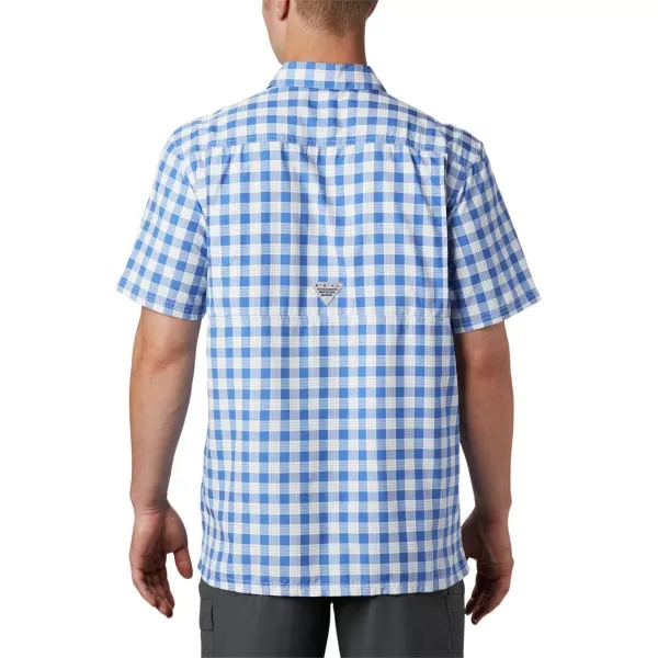 Columbia Mens Super Slack Tide ShirtVivid Blue Palaka Plaid