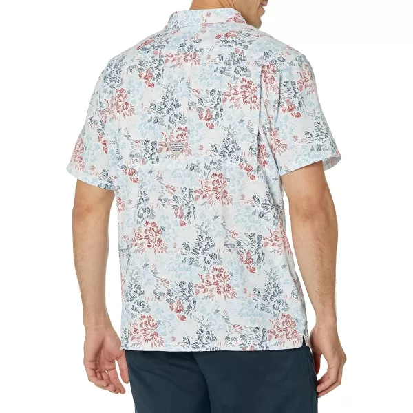 Columbia Mens Super Slack Tide ShirtWhite Deep Sea Dash