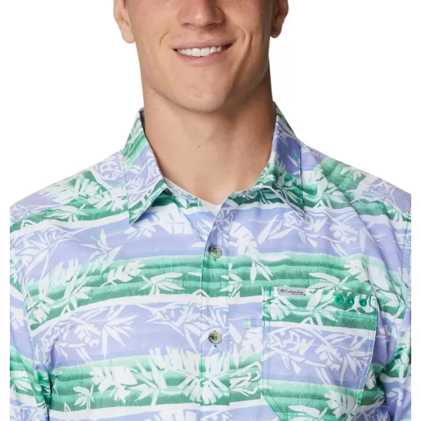 Columbia Mens Super Slack Tide ShirtWinter Green Ombre Fish Stripe