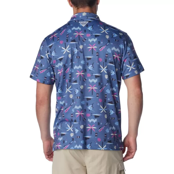 Columbia Mens Super Slack Tide Stretch PoloBluebell Retrobait