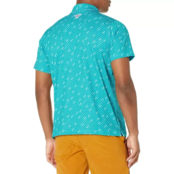 Columbia Mens Super Slack Tide Stretch PoloOcean Teal See Me Trollin