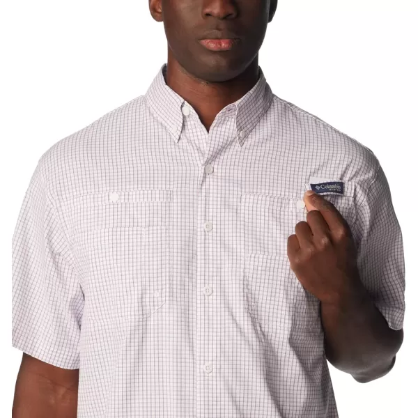 Columbia Mens Super Tamiami Short Sleeve ShirtBright LavenderMulti Gingham