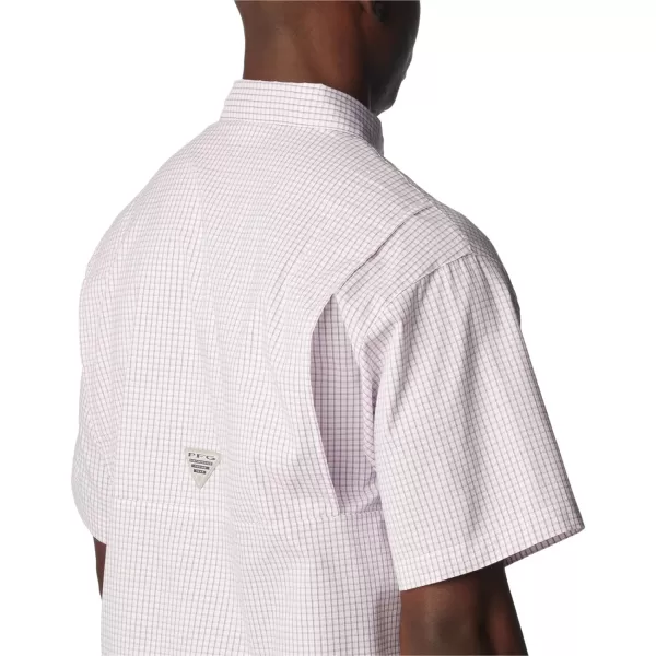 Columbia Mens Super Tamiami Short Sleeve ShirtBright LavenderMulti Gingham