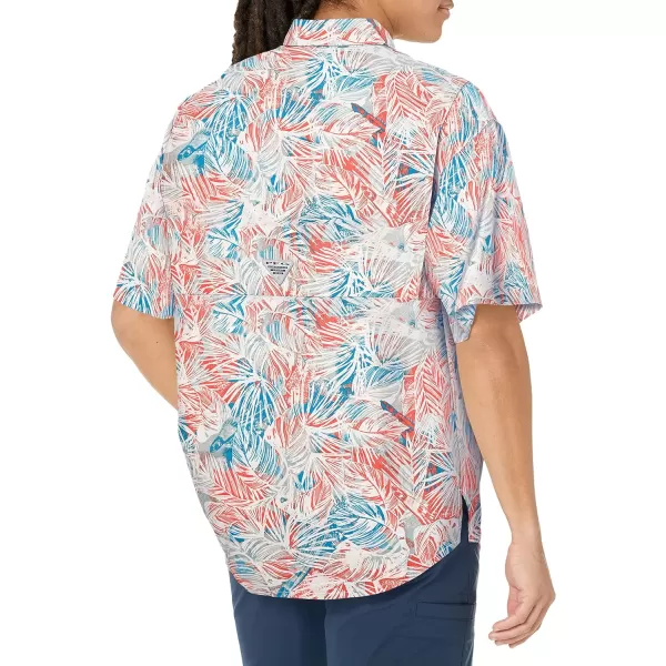 Columbia Mens Super Tamiami Short Sleeve ShirtCorange Tropiclure