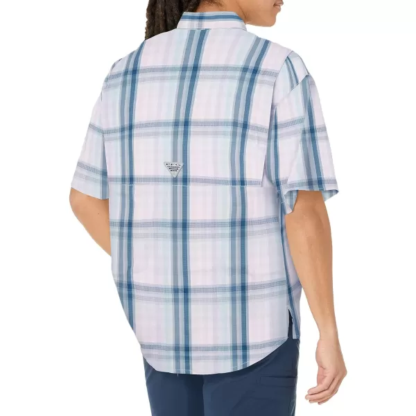 Columbia Mens Super Tamiami Short Sleeve ShirtSoft Violet Blur Check