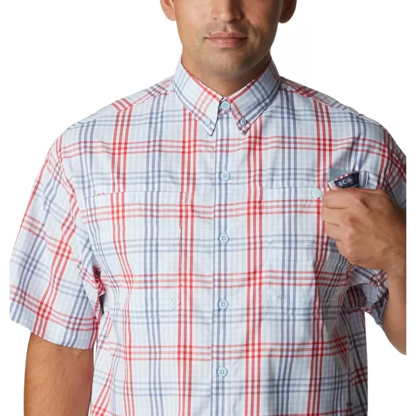 Columbia Mens Super Tamiami Ss ShirtBluestone Blanket Gingham