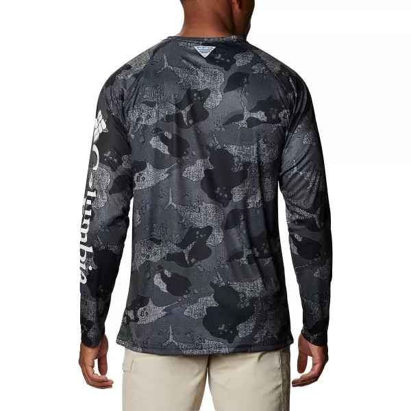 Columbia Mens Super Terminal Tackle Long Sleeve ShirtBlack Gamefish Camo