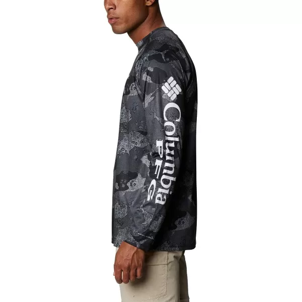 Columbia Mens Super Terminal Tackle Long Sleeve ShirtBlack Gamefish Camo