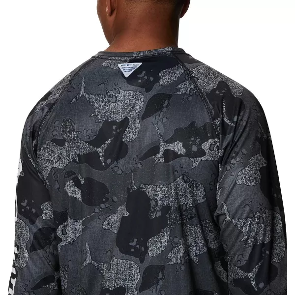 Columbia Mens Super Terminal Tackle Long Sleeve ShirtBlack Gamefish Camo