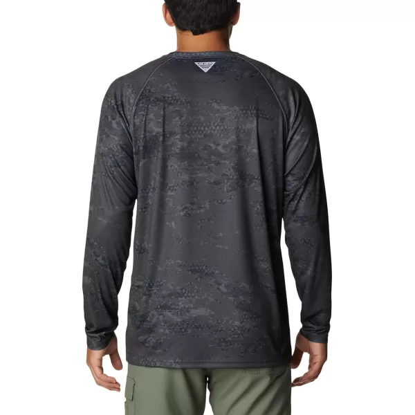 Columbia Mens Super Terminal Tackle Long Sleeve ShirtBlack Pfg Camo