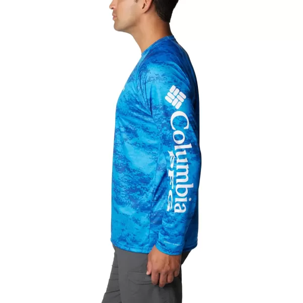 Columbia Mens Super Terminal Tackle Long Sleeve ShirtHyper Blue Pfg Camo