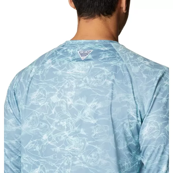 Columbia Mens Super Terminal Tackle Long Sleeve ShirtStorm Contour Fish Print