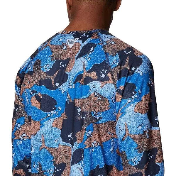 Columbia Mens Super Terminal Tackle Long Sleeve ShirtVivid Blue Gamefish Camo