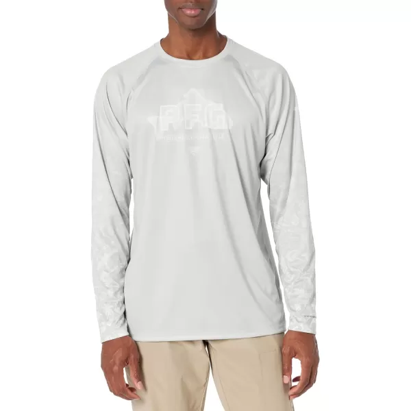 Columbia Mens Super Terminal Tackle PFG Fresh Fade Long SleeveCool GreyIce Grey Waiwai Sff