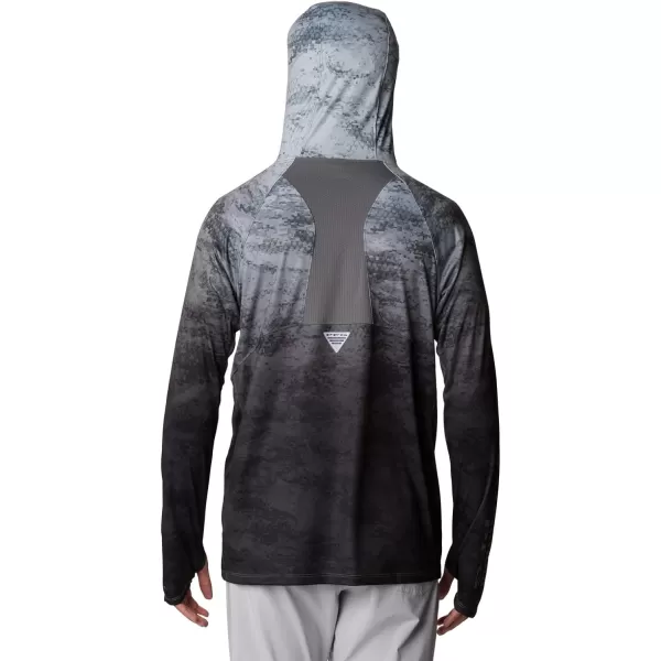 Columbia Mens Super Terminal Tackle Vent HoodieBlack Pfg Camo Gradient