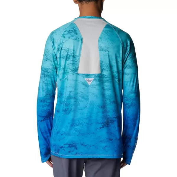 Columbia Mens Super Terminal Tackle Vent Long SleeveTurquoise Pfg Camo Gradient