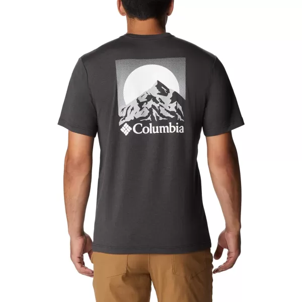 Columbia Mens Tech Trail Graphic TeeBlack HeatherMoonscape Graphic