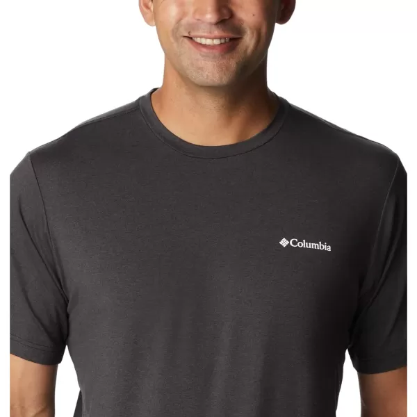 Columbia Mens Tech Trail Graphic TeeBlack HeatherMoonscape Graphic