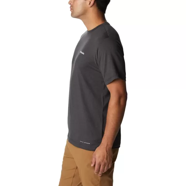 Columbia Mens Tech Trail Graphic TeeBlack HeatherMoonscape Graphic