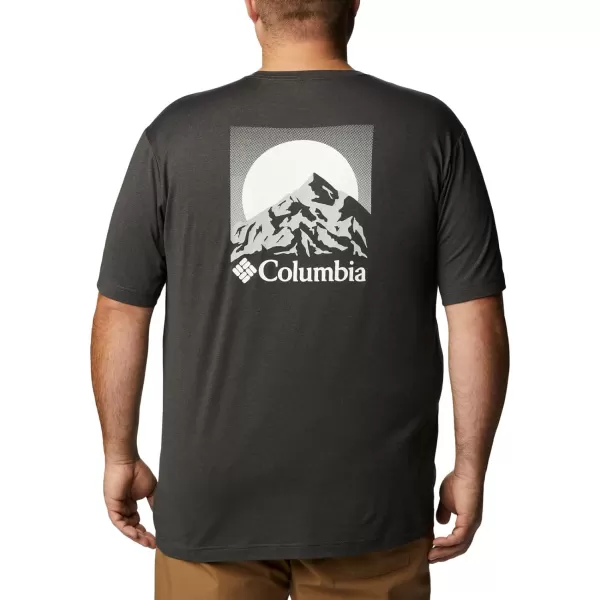 Columbia Mens Tech Trail Graphic TeeBlack HeatherMoonscape Graphic