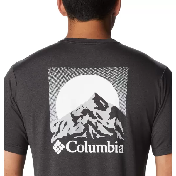 Columbia Mens Tech Trail Graphic TeeBlack HeatherMoonscape Graphic