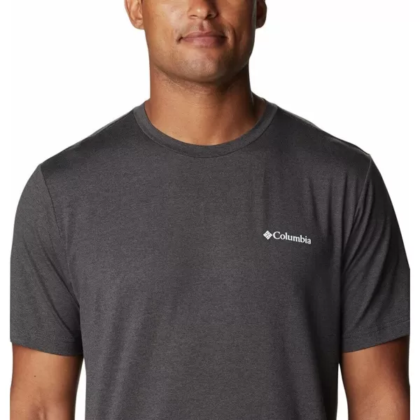 Columbia Mens Tech Trail Graphic TeeBlack HeatherSummits 7 Graphic