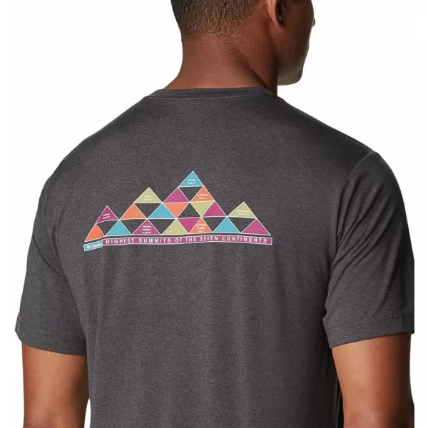 Columbia Mens Tech Trail Graphic TeeBlack HeatherSummits 7 Graphic