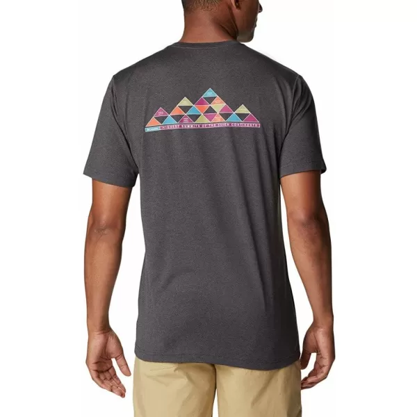 Columbia Mens Tech Trail Graphic TeeBlack HeatherSummits 7 Graphic