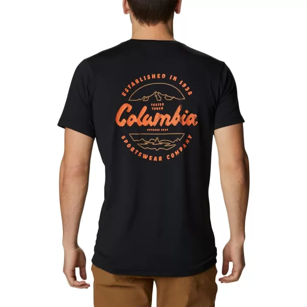 Columbia Mens Tech Trail Graphic TeeBlackLocal Script Back