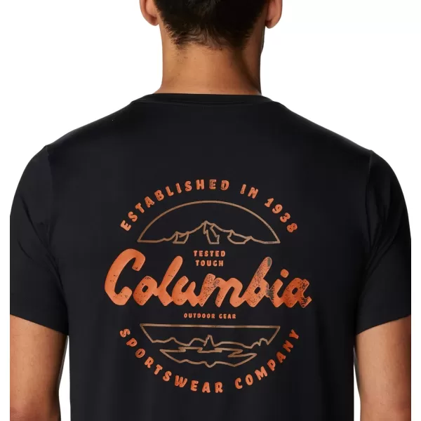 Columbia Mens Tech Trail Graphic TeeBlackLocal Script Back