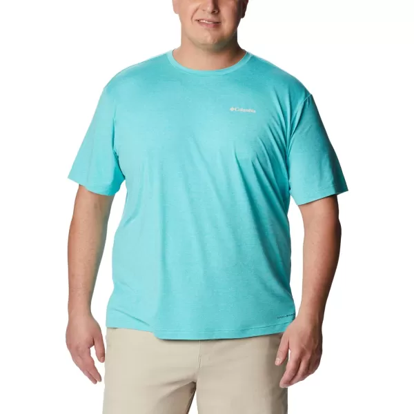 Columbia Mens Tech Trail Graphic TeeBright Aqua HeatherMoonscape Graphic