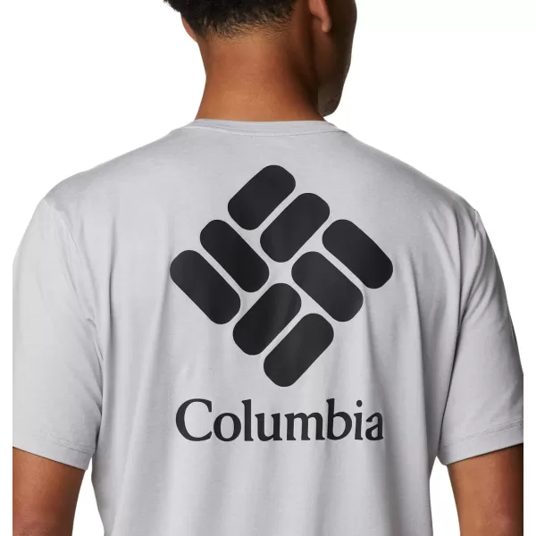 Columbia Mens Tech Trail Graphic TeeColumbia Grey HeatherCsc Stacked Logo