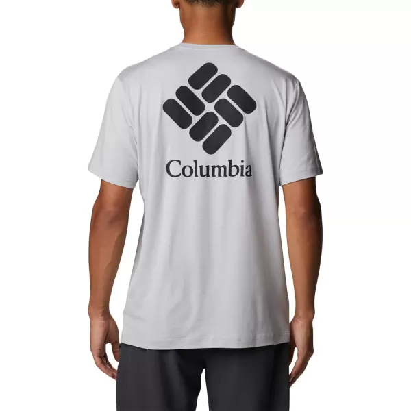 Columbia Mens Tech Trail Graphic TeeColumbia Grey HeatherCsc Stacked Logo