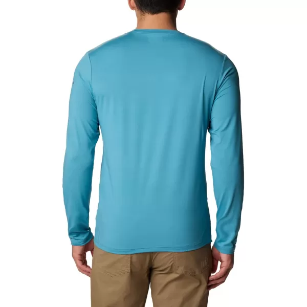 Columbia Mens Tech Trail Ls GraphicNight Wave HeatherBranded Shadow Sleeve