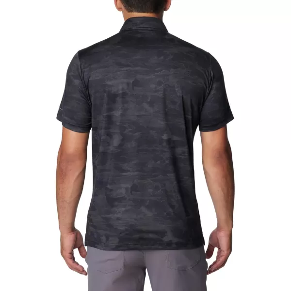 Columbia Mens Tech Trail Novelty PoloBlack Beachwood