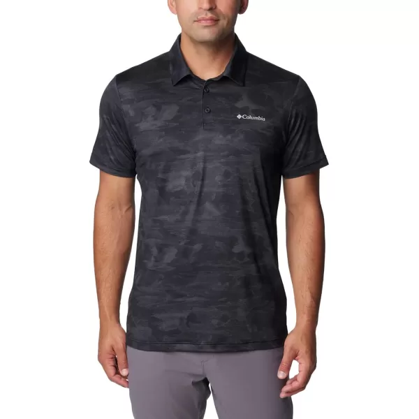 Columbia Mens Tech Trail Novelty PoloCloudburst Beachwood