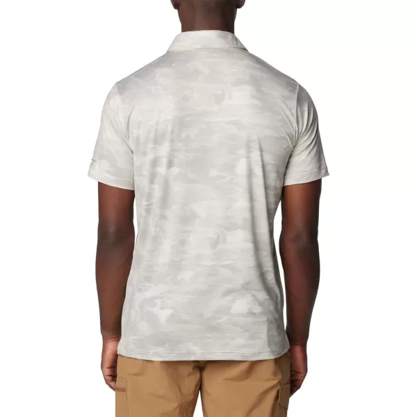 Columbia Mens Tech Trail Novelty PoloDark Stone Beachwood