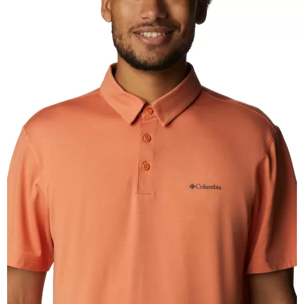 Columbia Mens Tech Trail PoloDesert Orange Heather