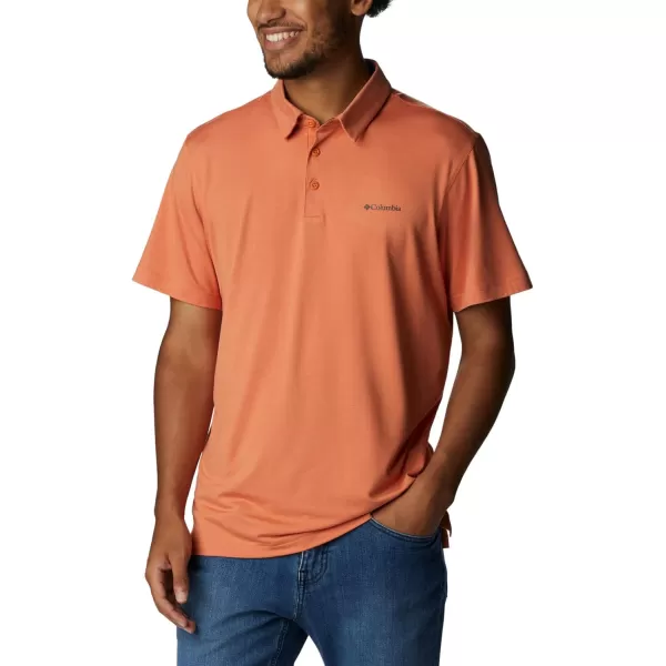 Columbia Mens Tech Trail PoloDesert Orange Heather