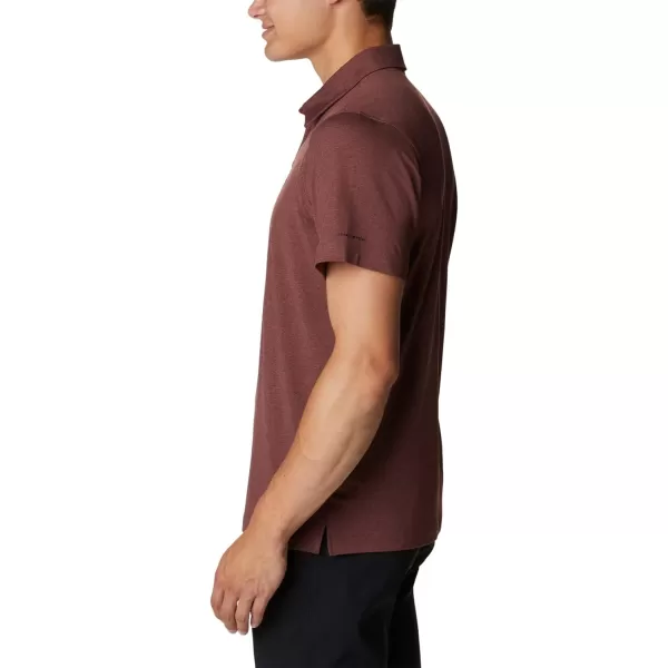 Columbia Mens Tech Trail PoloLight Raisin Heather