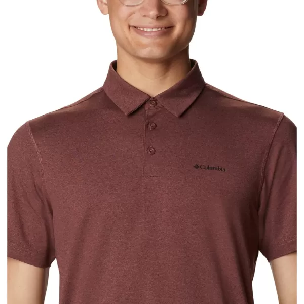 Columbia Mens Tech Trail PoloLight Raisin Heather