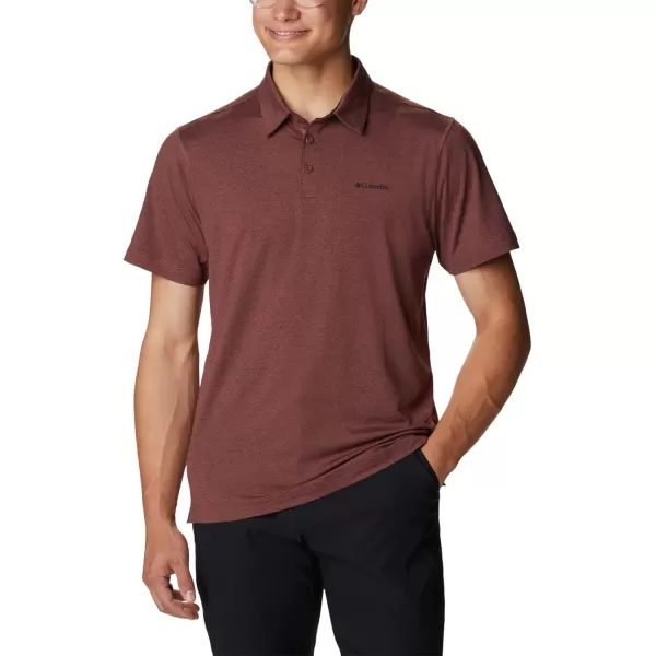 Columbia Mens Tech Trail PoloLight Raisin Heather