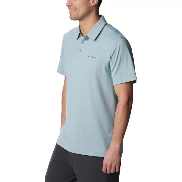 Columbia Mens Tech Trail PoloStone Blue Heather