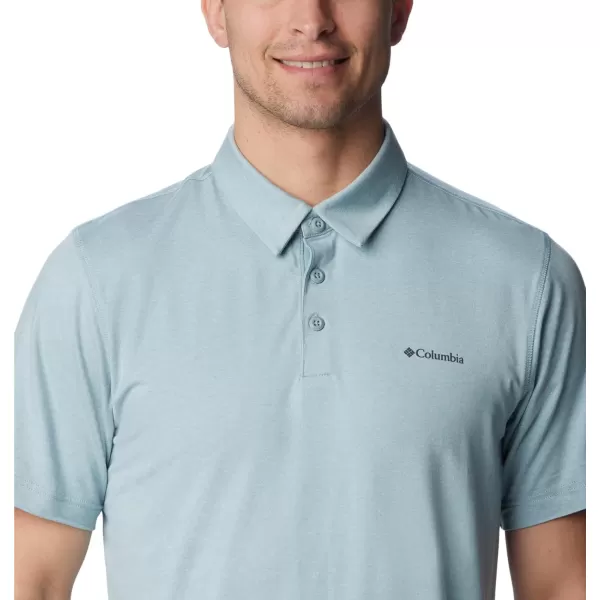 Columbia Mens Tech Trail PoloStone Blue Heather