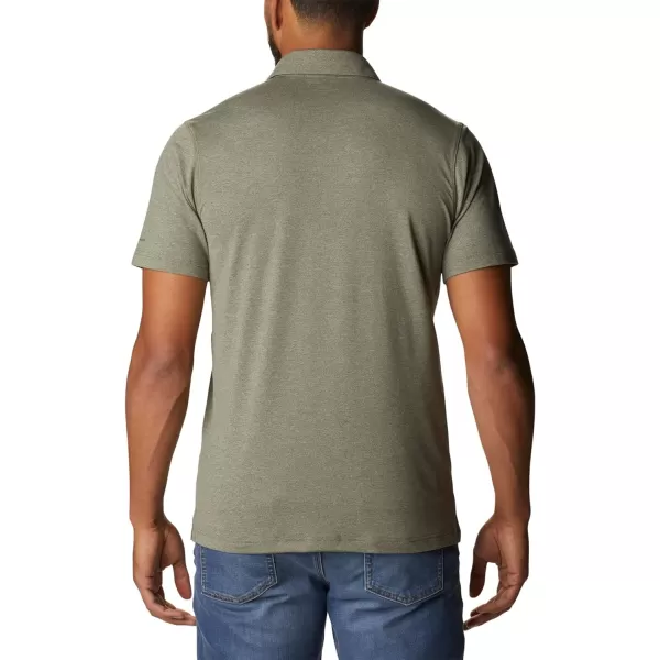 Columbia Mens Tech Trail PoloStone Green Heather