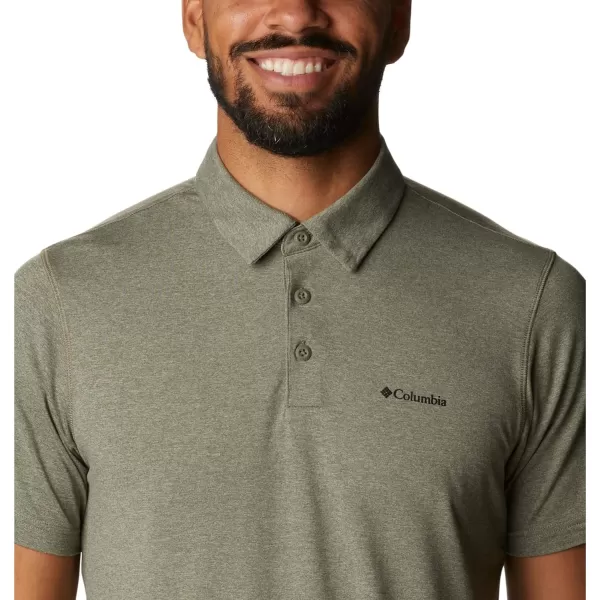 Columbia Mens Tech Trail PoloStone Green Heather