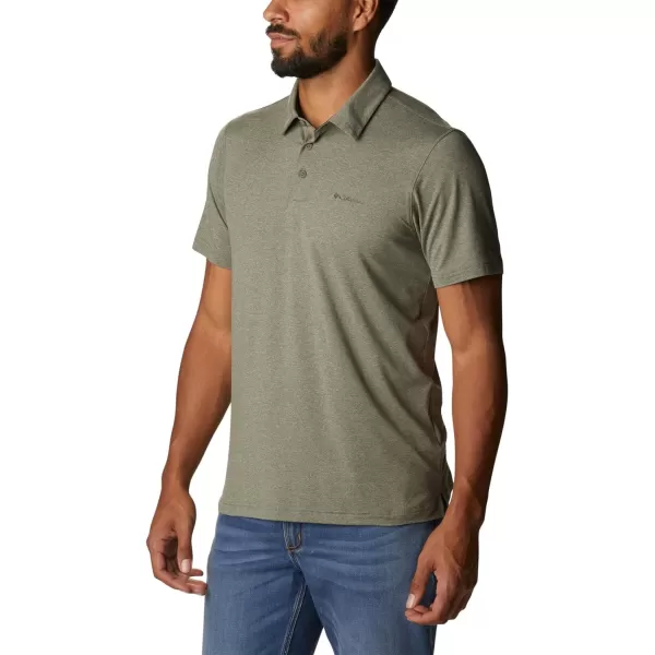 Columbia Mens Tech Trail PoloStone Green Heather