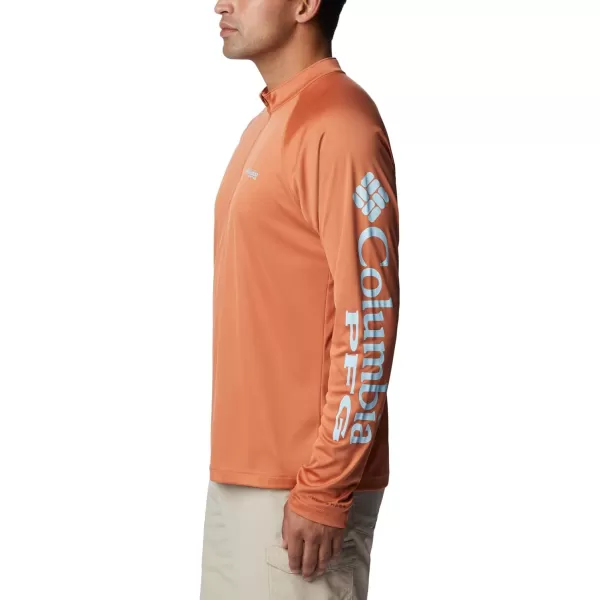 Columbia Mens Terminal Tackle 14 ZipIsland OrangeSpring Blue Logo